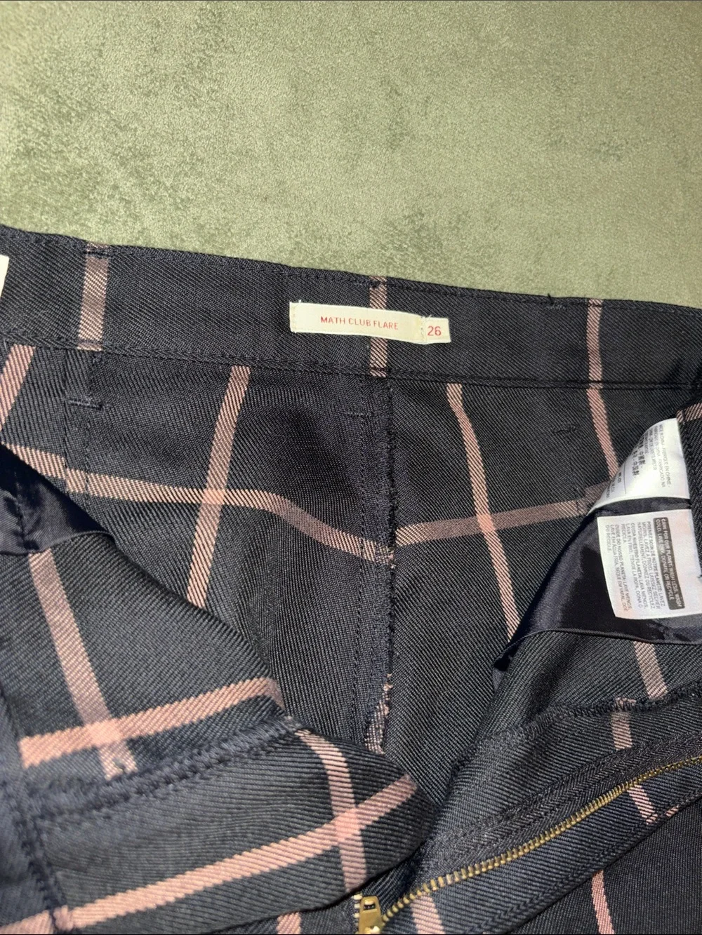 levi’s math club flare pants Black and tan check